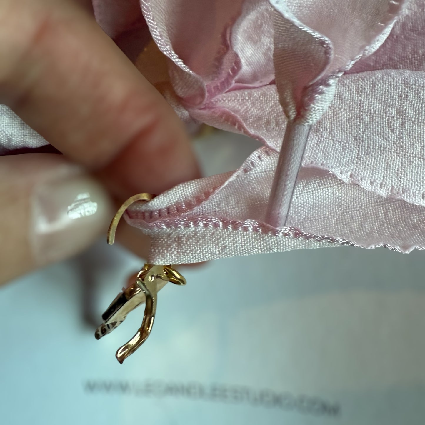 Shoe Charm “DINK” Set | white ribbons + multi color diagonal stripe paddle