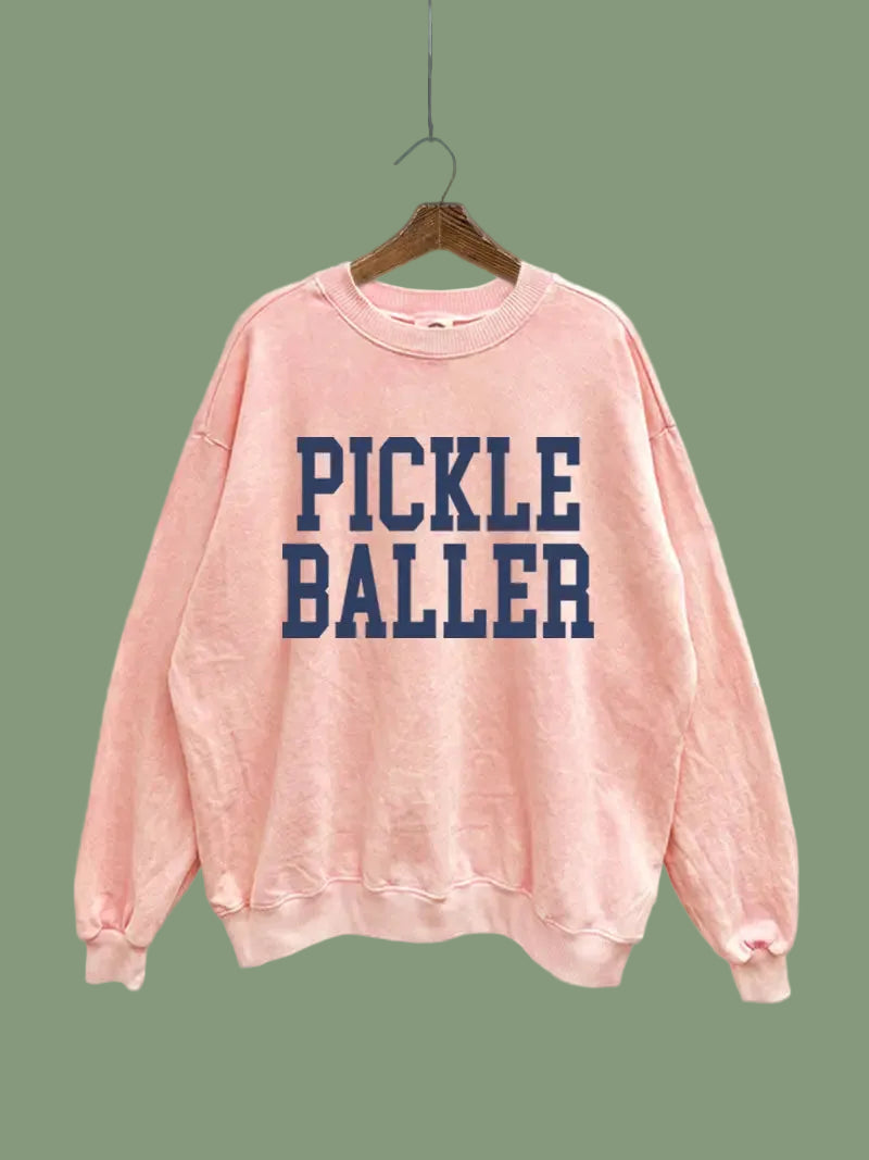 PICKLEBALLER | Mineral Washed Pink Sweatshirt
