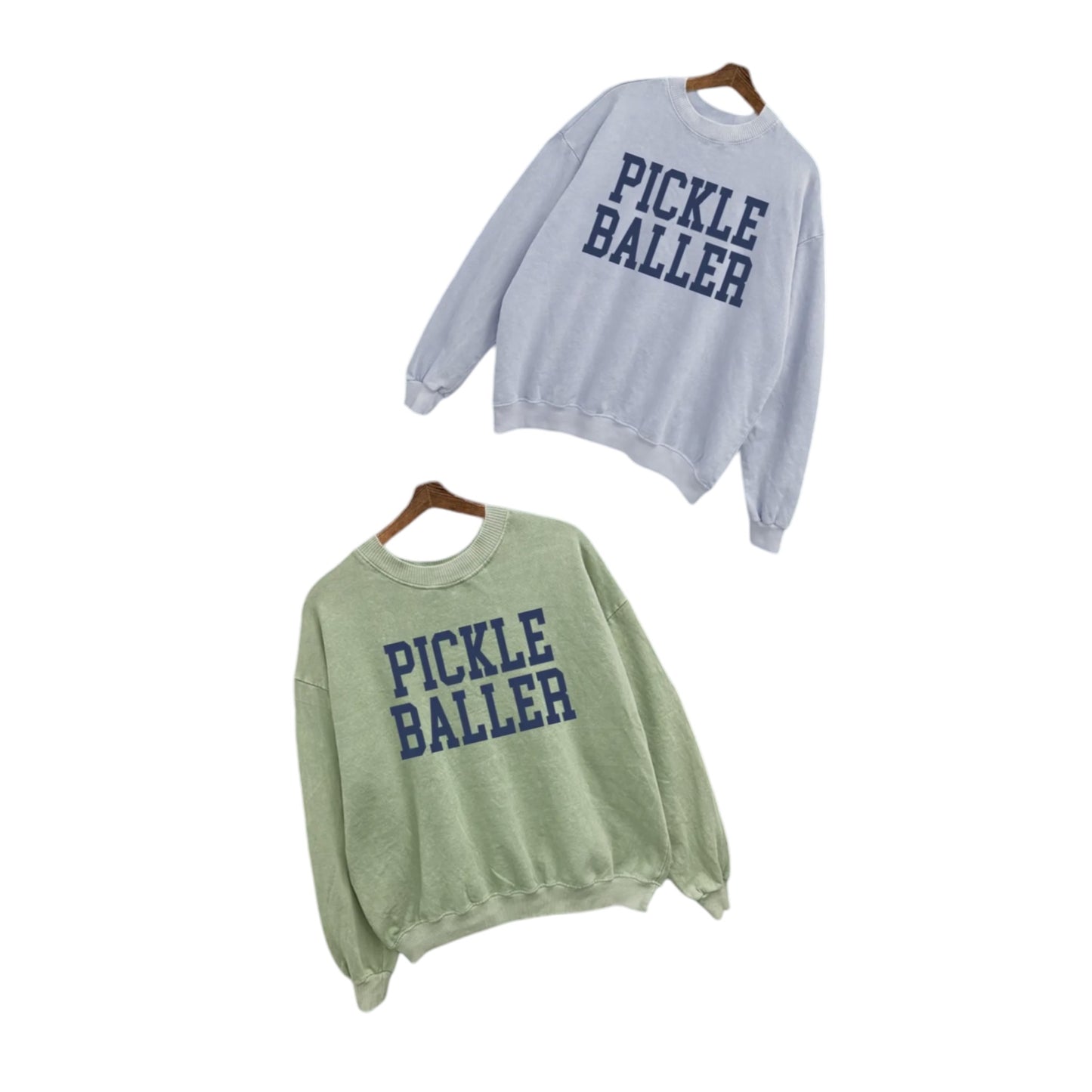 PICKLEBALLER | Mineral Washed Blue Sweatshirt