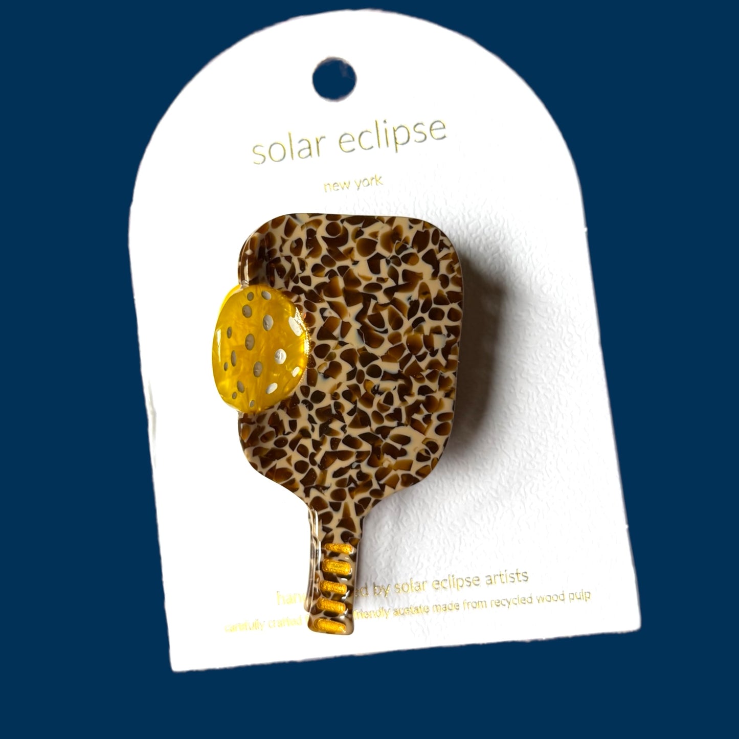 Pickleball Paddle Hair Claw | Leopard Flowers