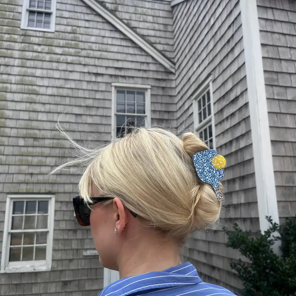 Pickleball Paddle Hair Claw | Blue Speckle