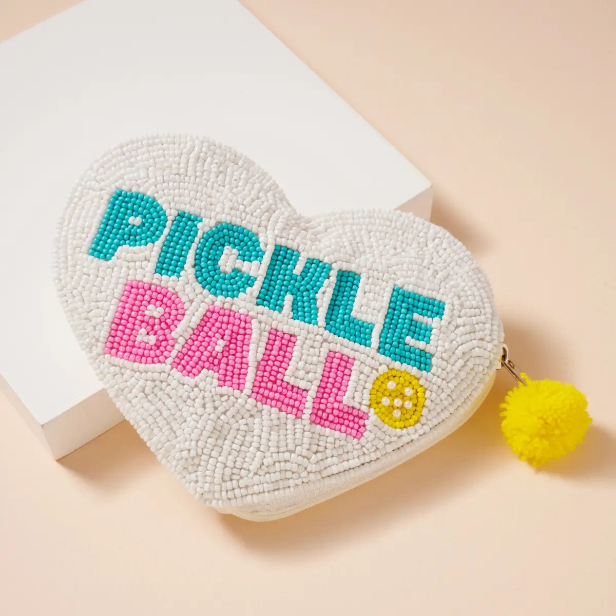 SUPER SALE!! Heart Shaped Pickleball Beaded Coin Pouch
