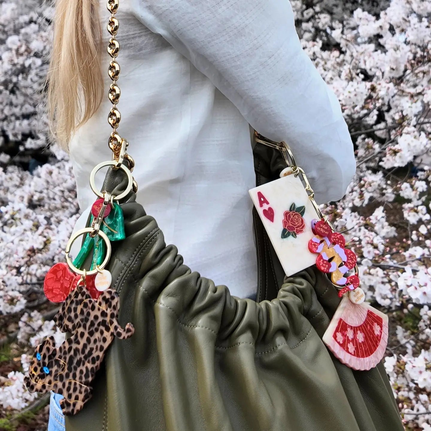 Cherry Charm & Keychain | Red and Green