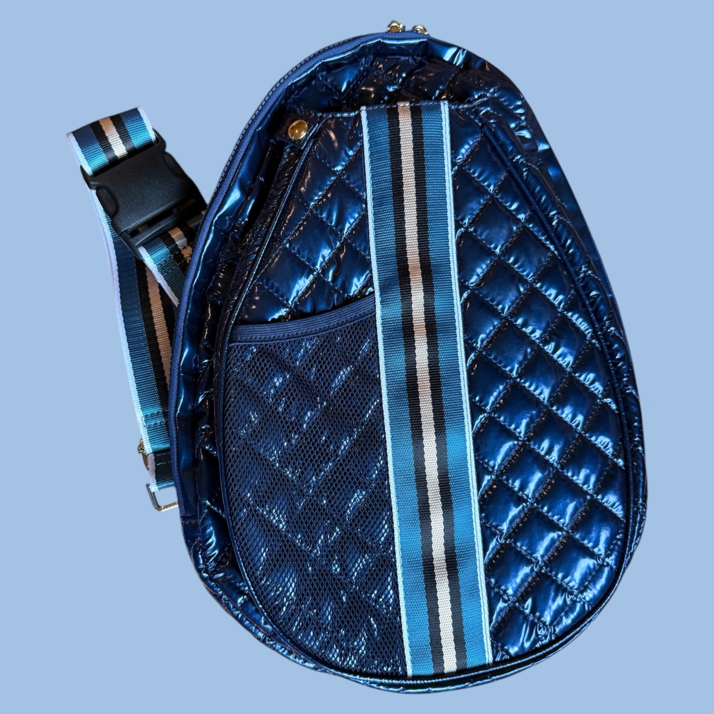 SUPER SALE! Puffer Sling Bag | Shiny Navy
