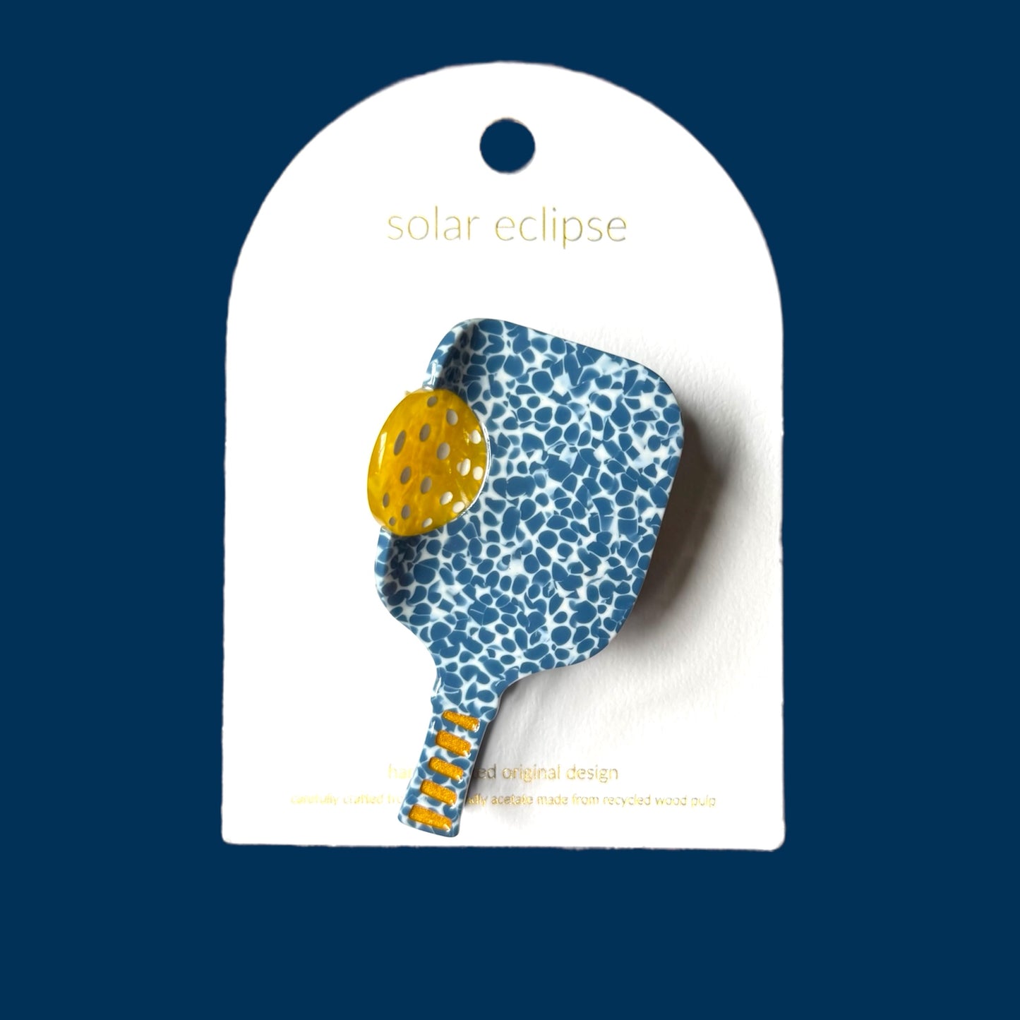 Pickleball Paddle Hair Claw | Blue Speckle