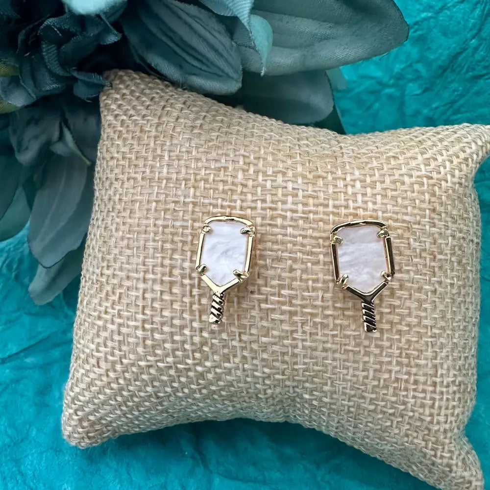 Pickleball Paddle Studs Earrings | Gold