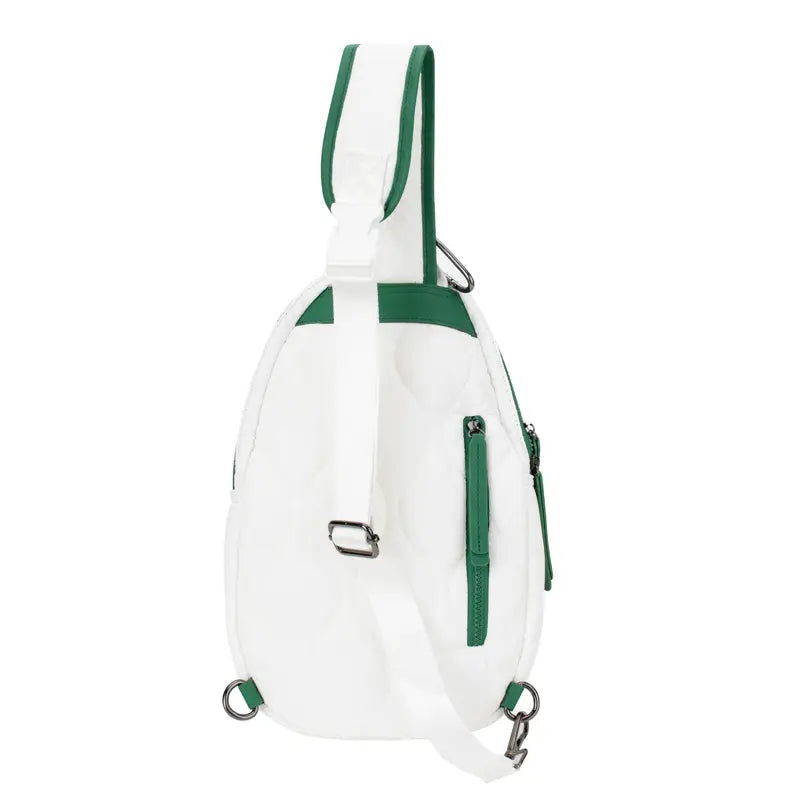 Pickleball Courtside Sling | white + kelly green