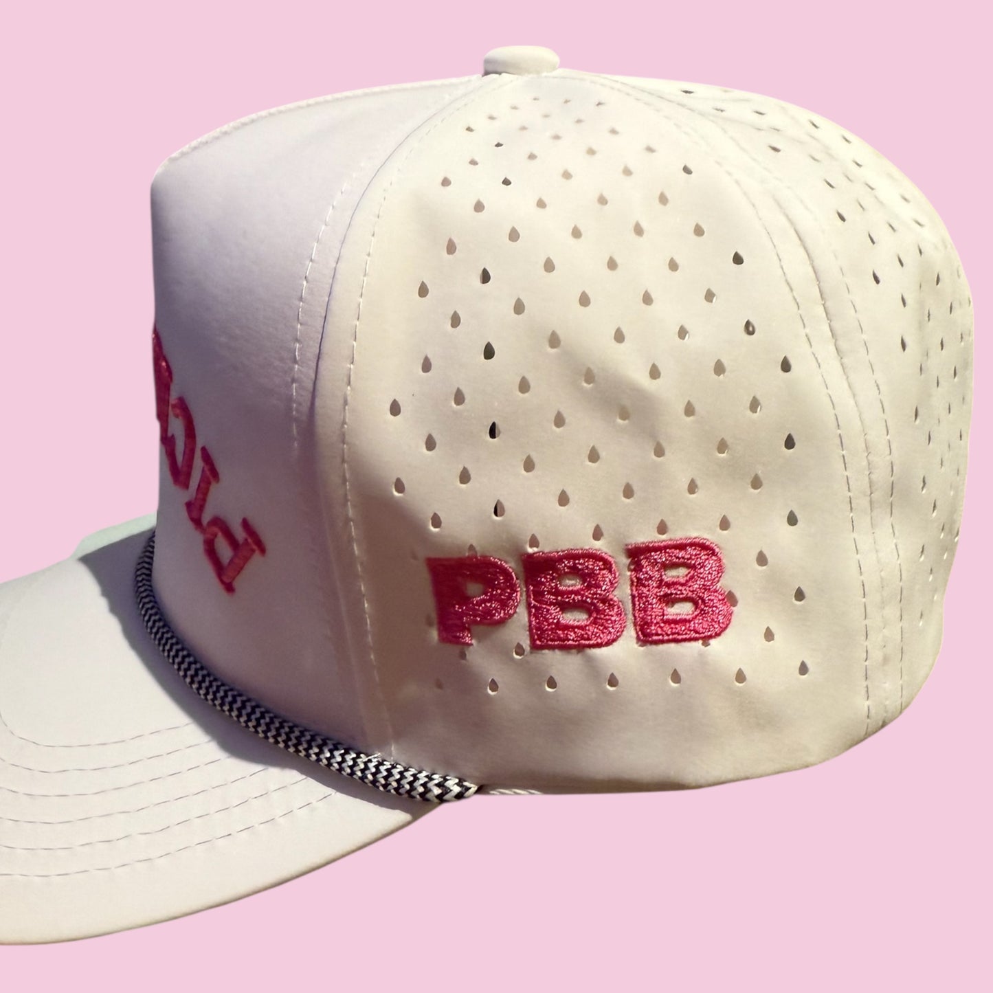 PICKLEBALL Upside Down Hat | white + hot pink