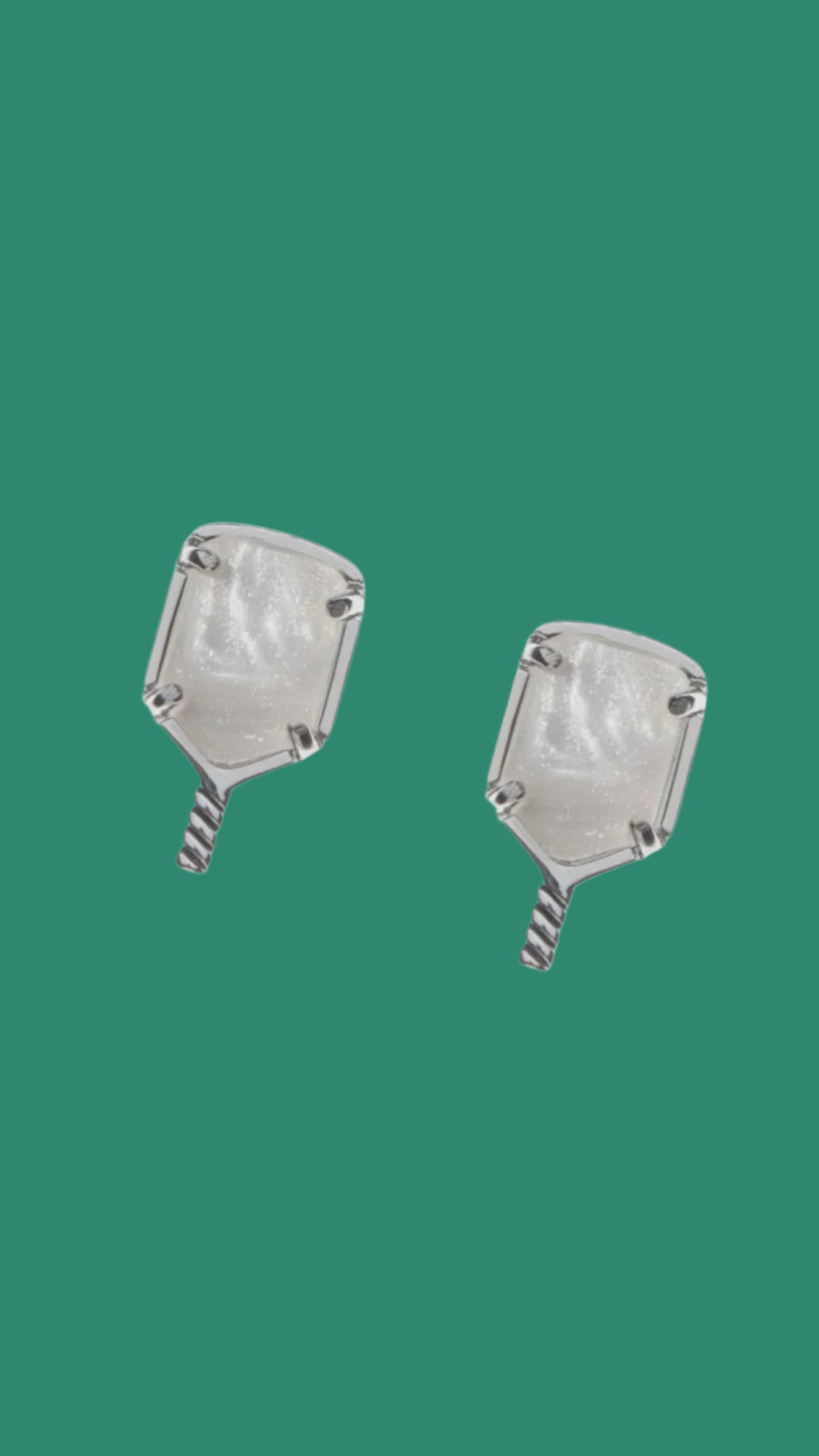 Pickleball Paddle Studs Earrings | Silver