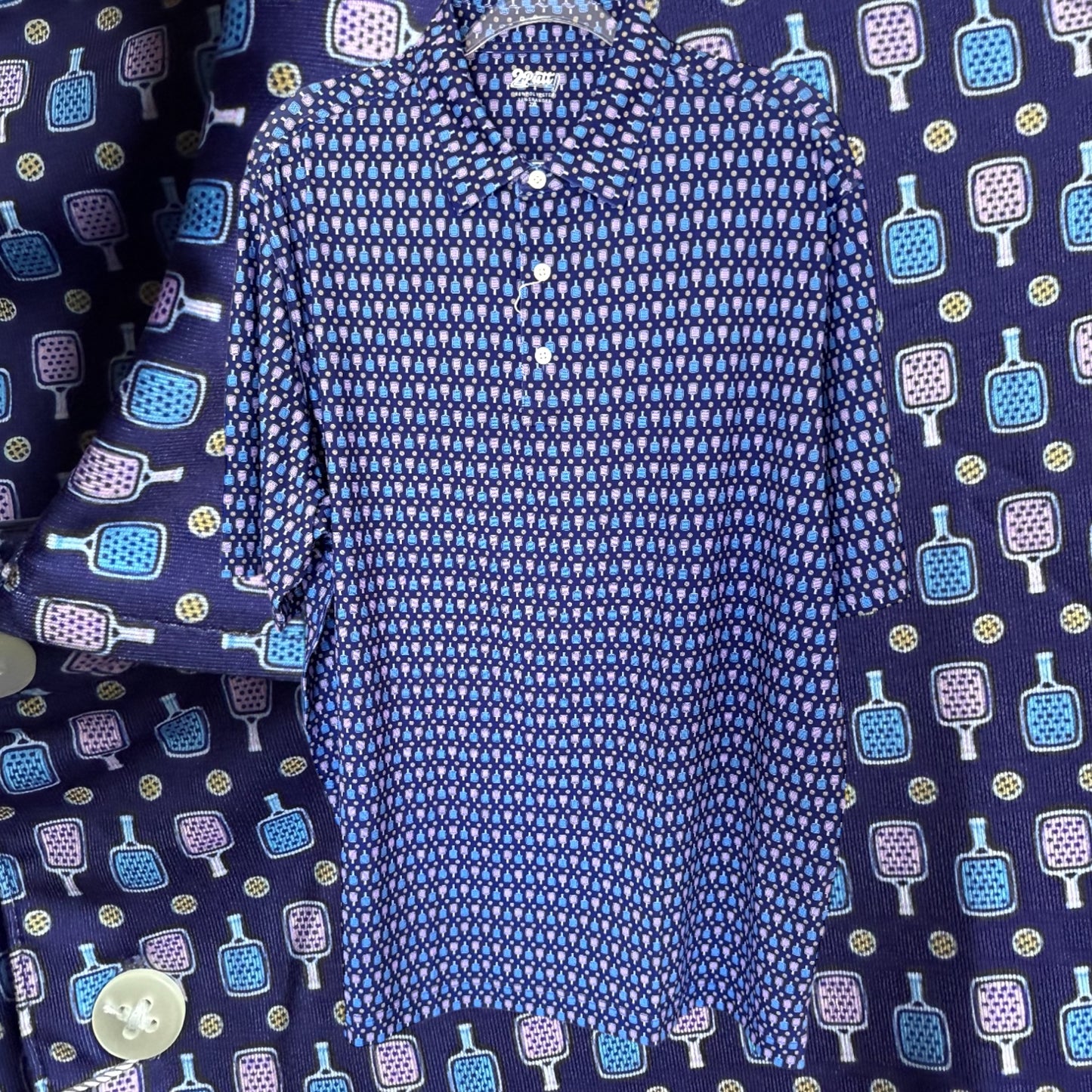 ONLY 1 LEFT! Men's Pickleball Polo | navy + purple