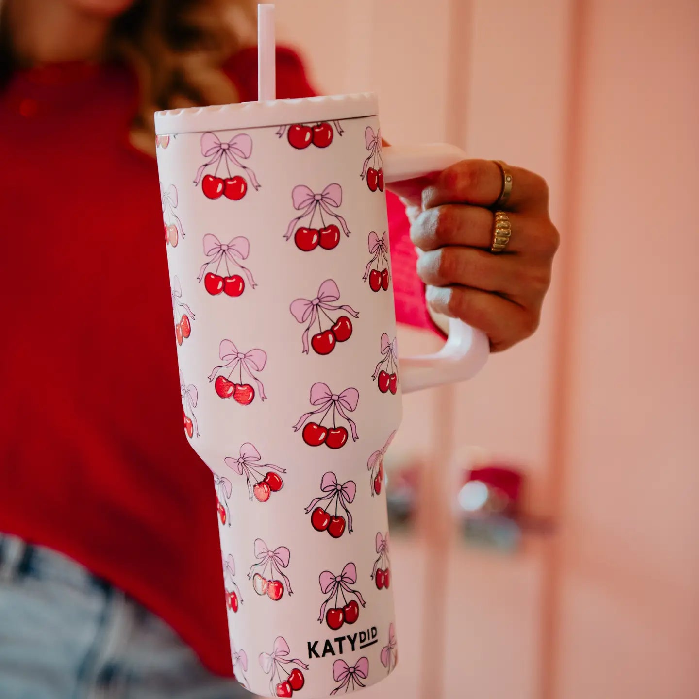 IN STORE ONLY! 38oz Tumbler Cup | cherry bow