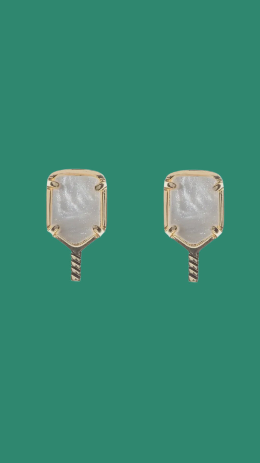 Pickleball Paddle Studs Earrings | Gold
