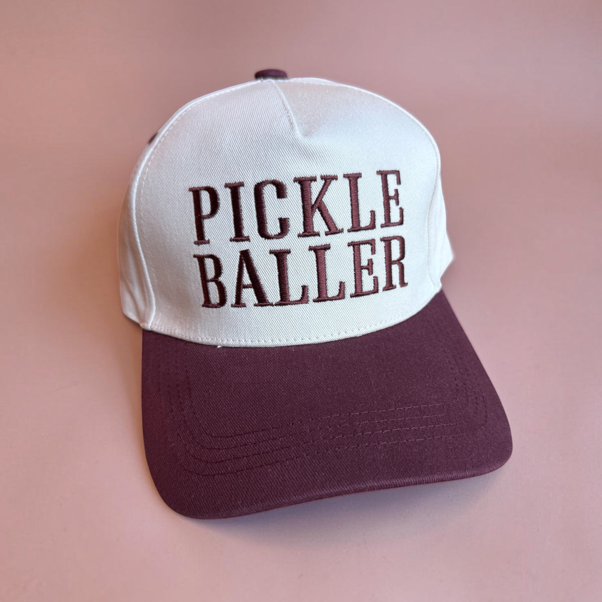 Pickleballer Snapback Hat | raisin
