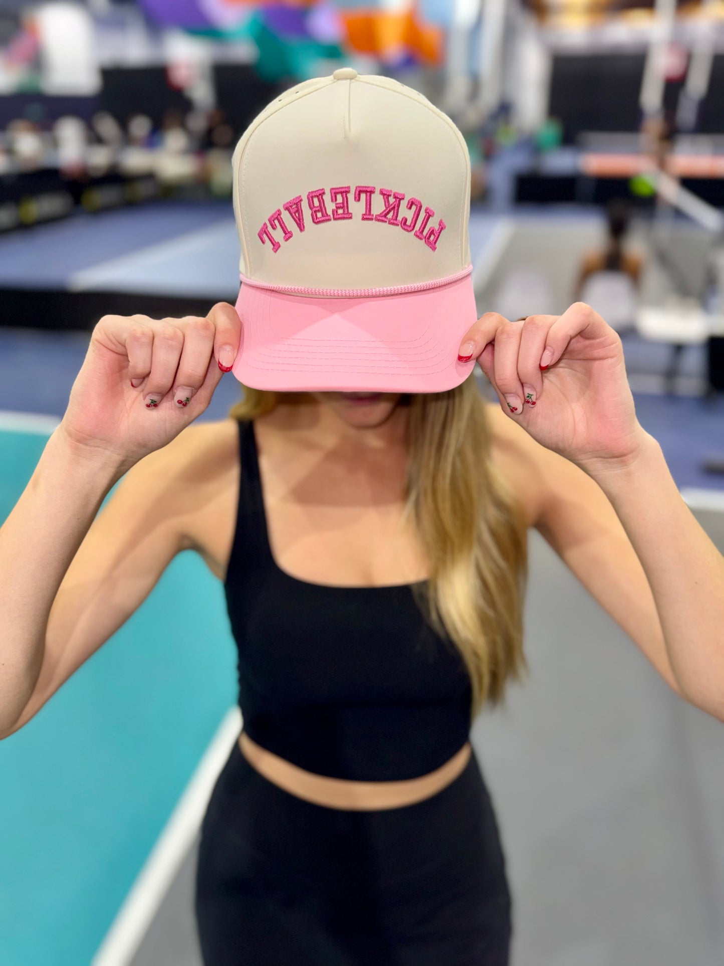 PICKLEBALL Upside Down Pink Lid Hat | white + pink