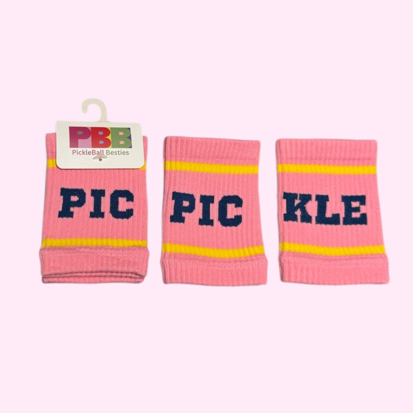 PICKLE Wristbands | pink + navy + yellow
