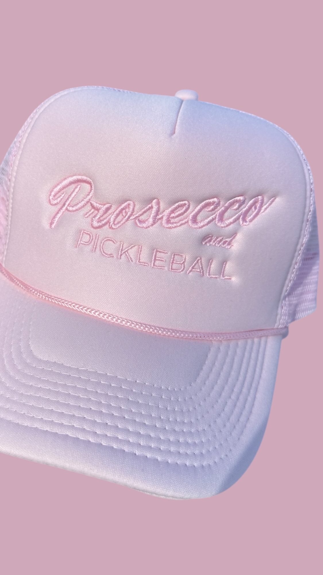 Prosecco and Pickleball Hat | Soft Pink