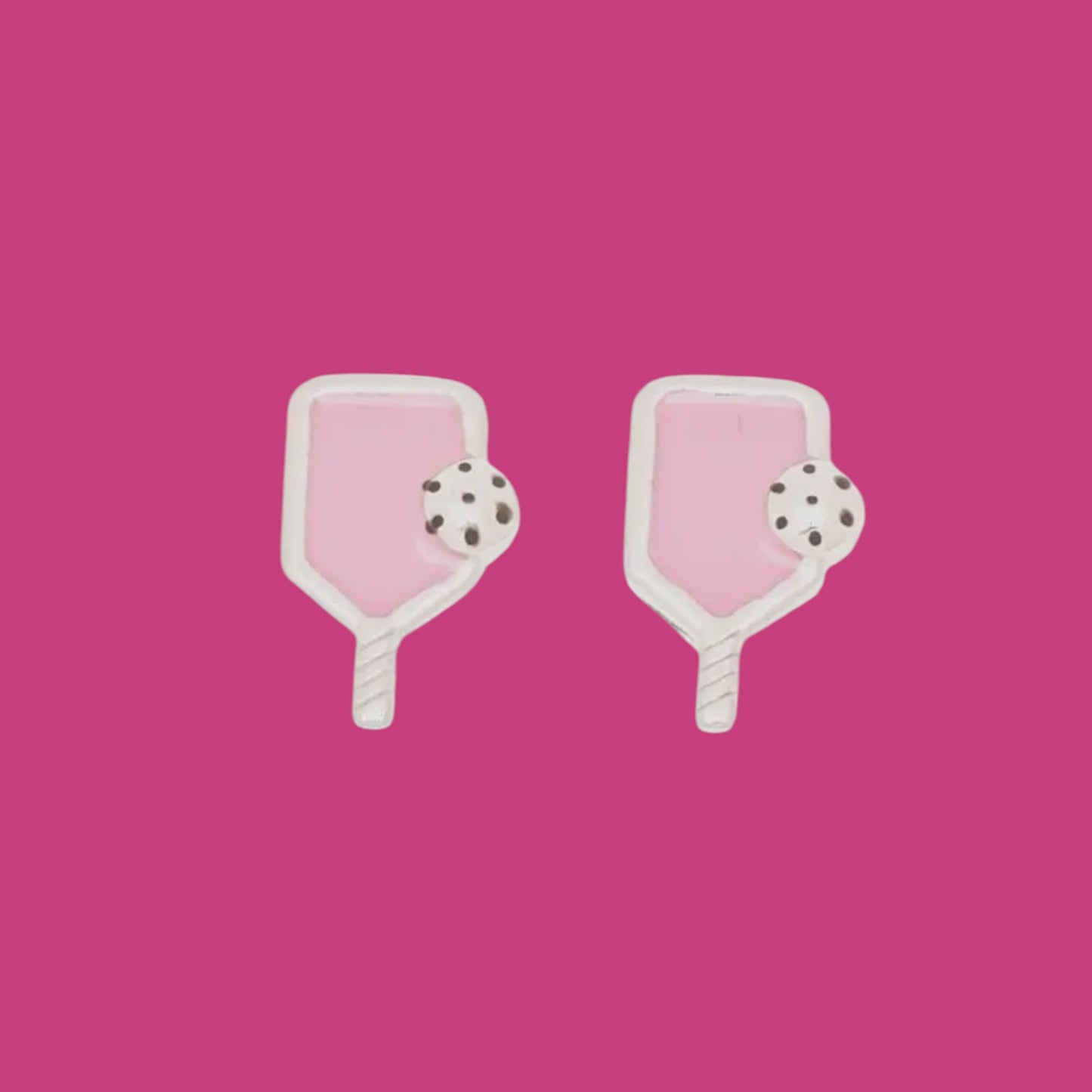 Pickleball Paddle Stud Earrings | pink