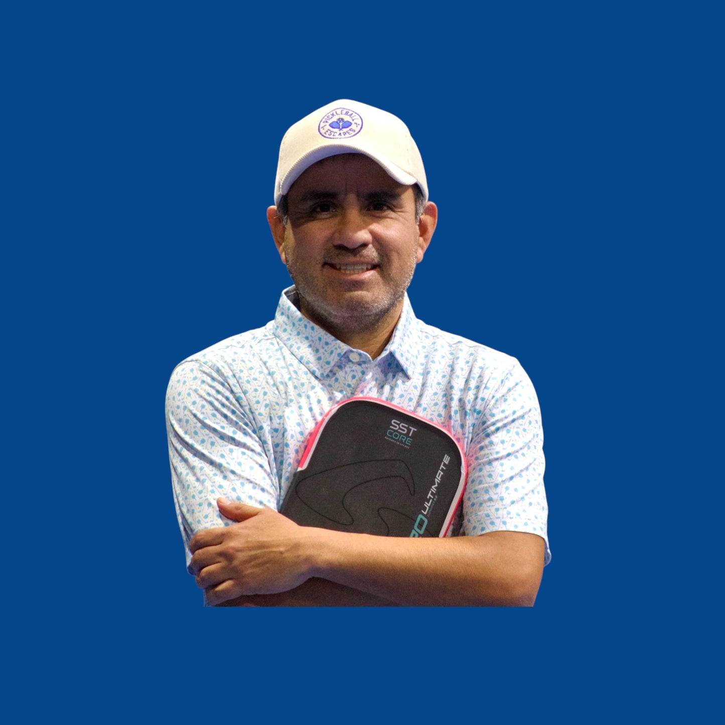 Men's Pickleball Performance Polo | White Dink and Drive