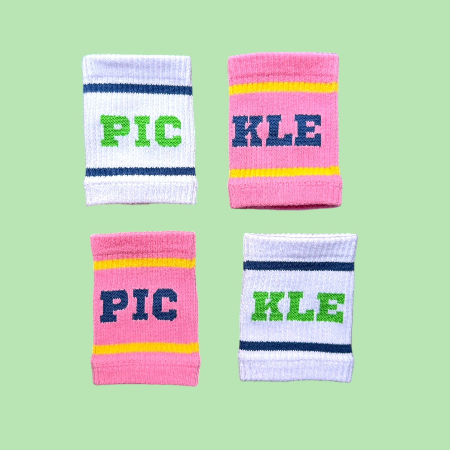 PICKLE Socks + Sweatbands Bundle | white + green + navy