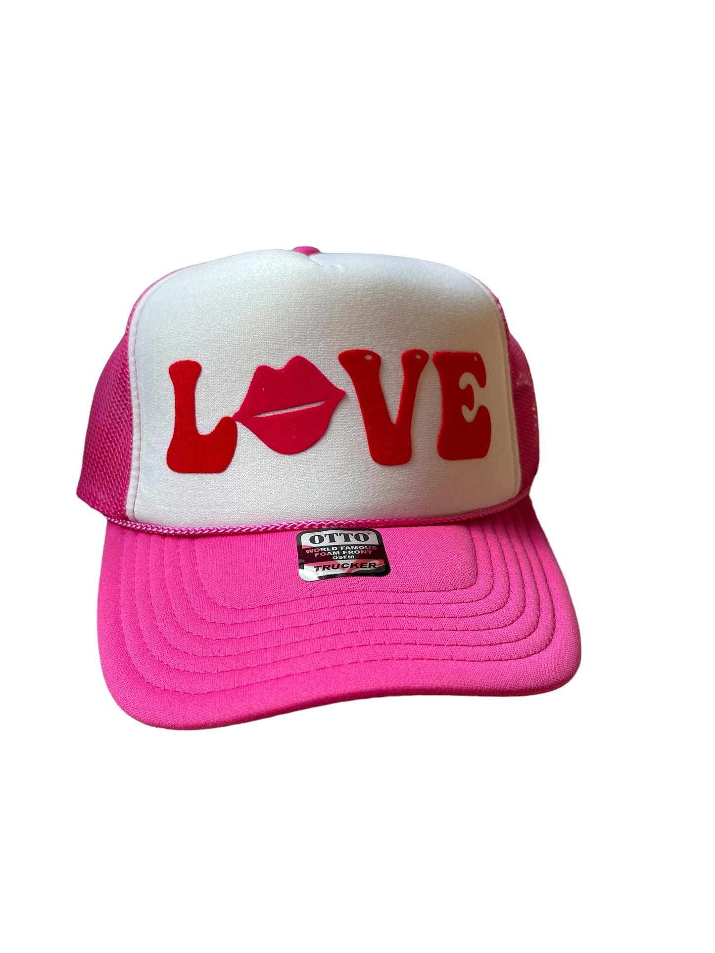 SUPER SALE! LOVE Trucker Hat | Hot Pink + Red