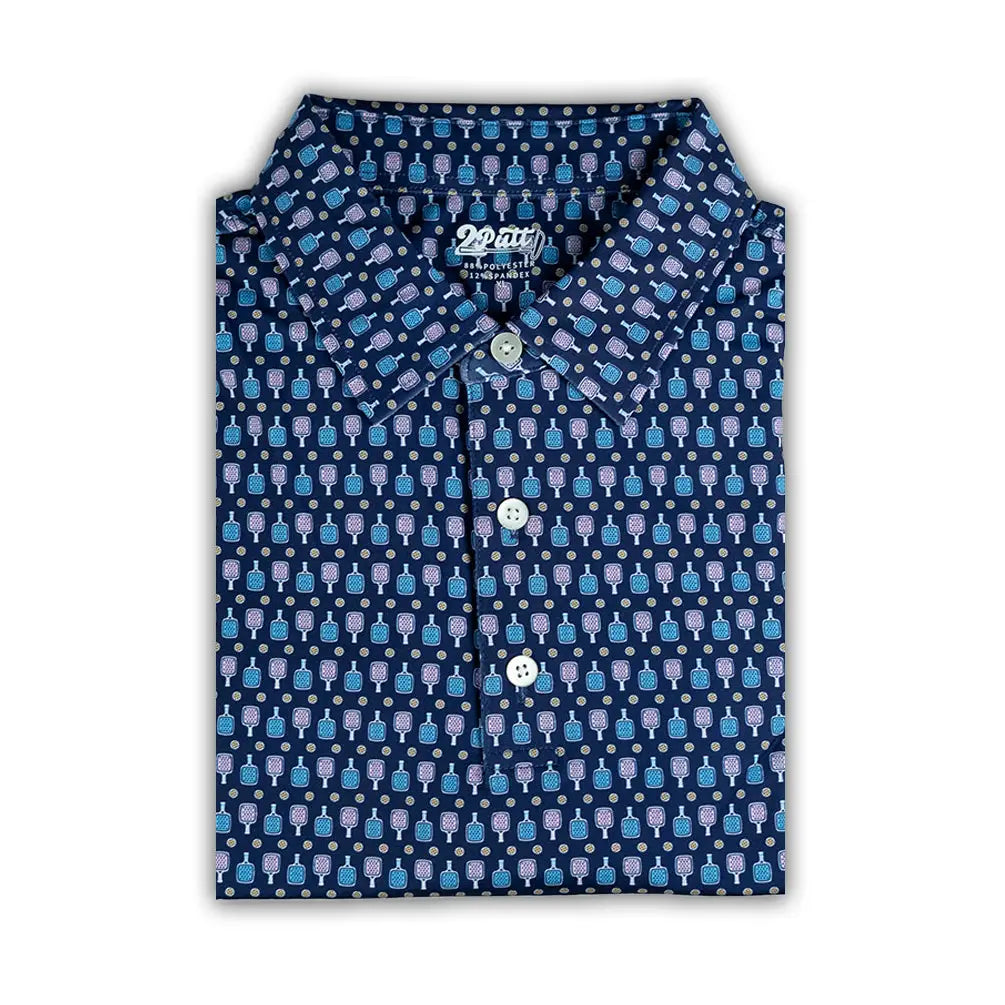 ONLY 1 LEFT! Men's Pickleball Polo | navy + purple