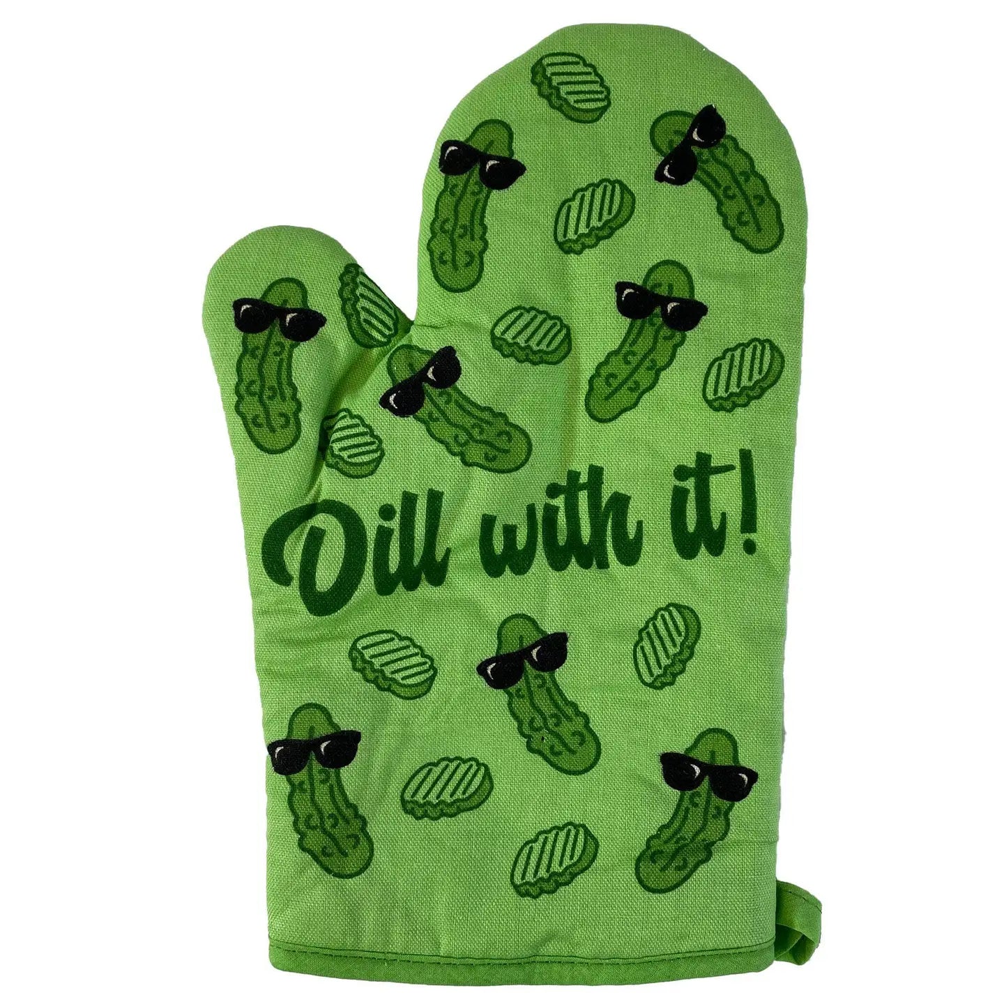 DILL WITH IT Oven Mitt | green + pickles