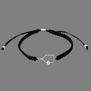 Pickleball Paddle Adjustable Rope Bracelet | Black