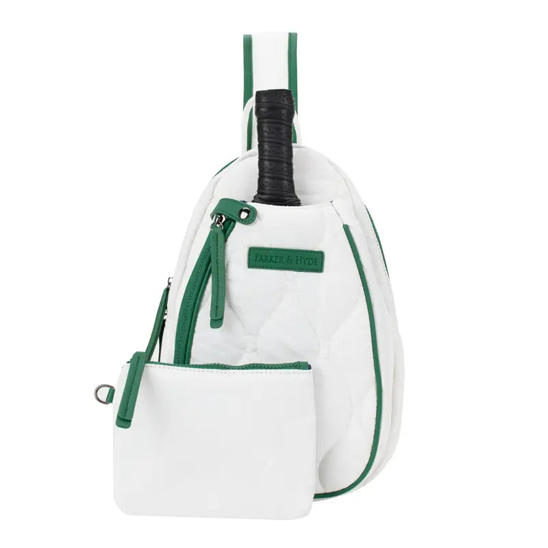 Pickleball Courtside Sling | white + kelly green