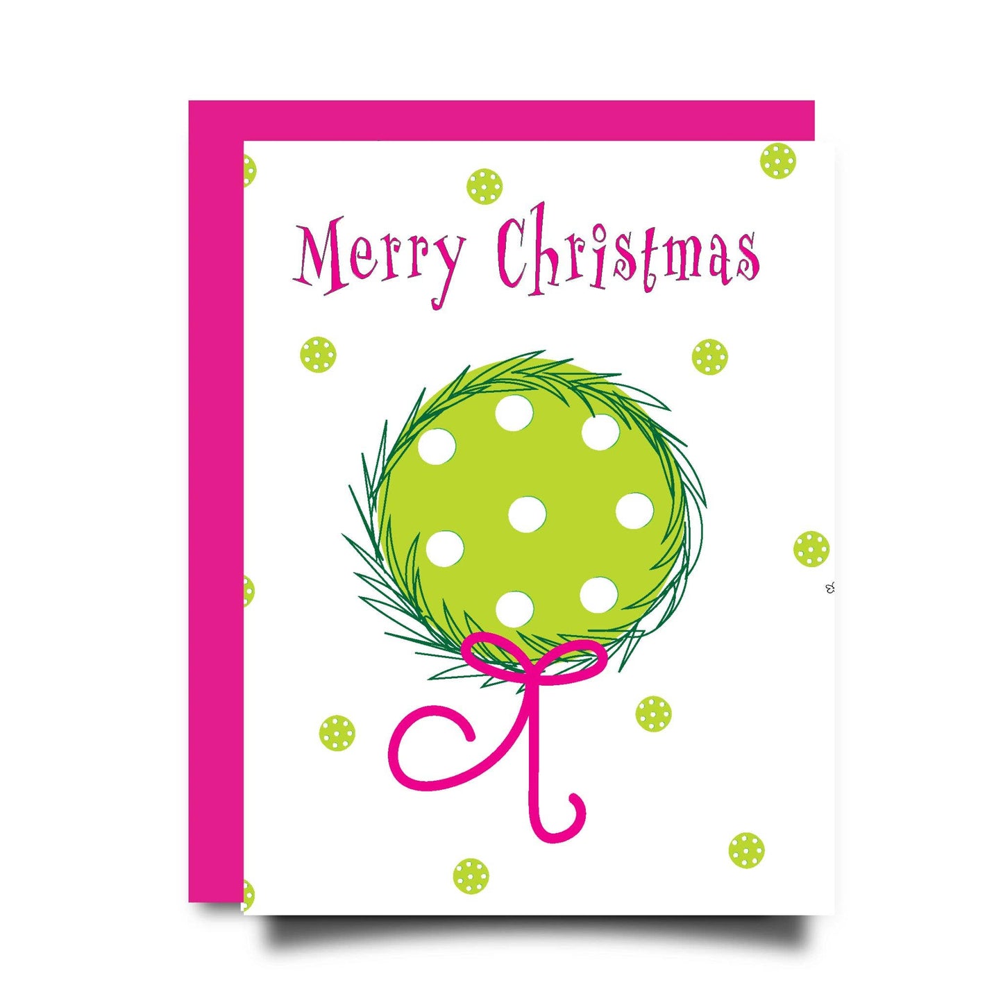 Christmas Pickleball Wreath Card
