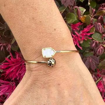 Pickleball Paddle Cuff Bracelet | Gold