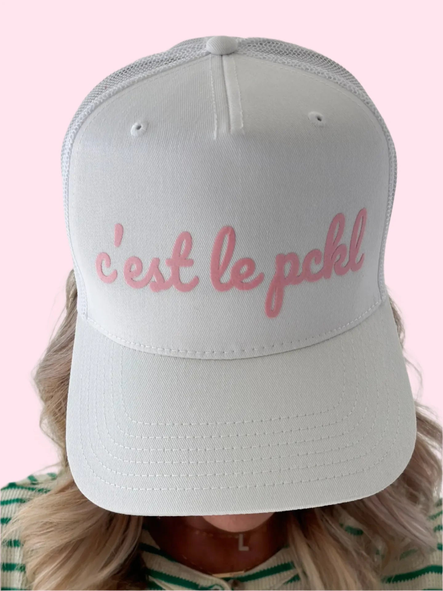 C'est Le Pckl Mid Profile Cotton Canvas Pickleball Trucker Hat