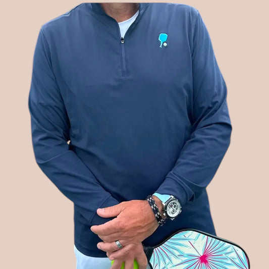 Men's Court Performance Quarter Zip Pullover | Navy