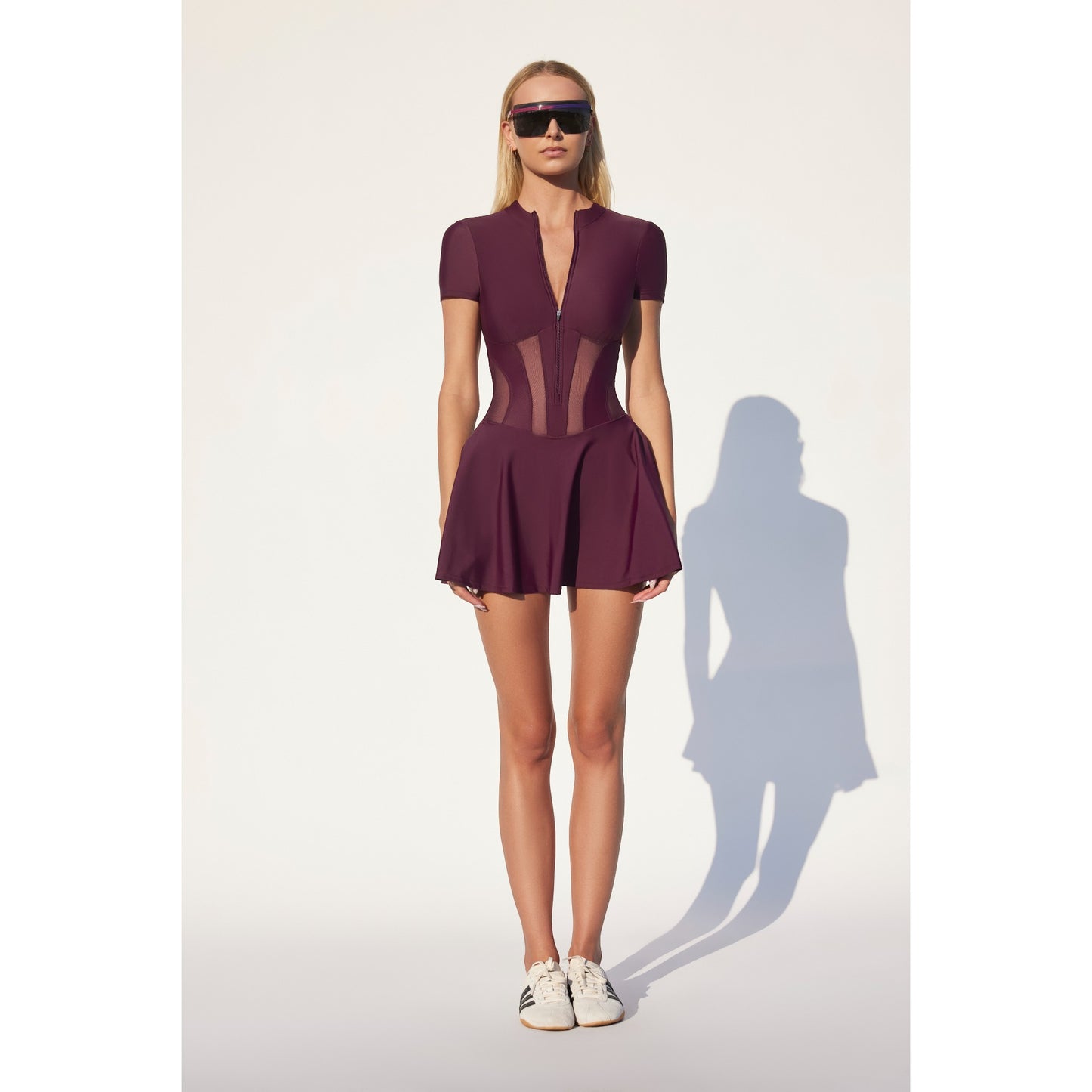London Low-Zip Corset Dress | wine