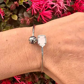 Pickleball Paddle Cuff Bracelet | Silver