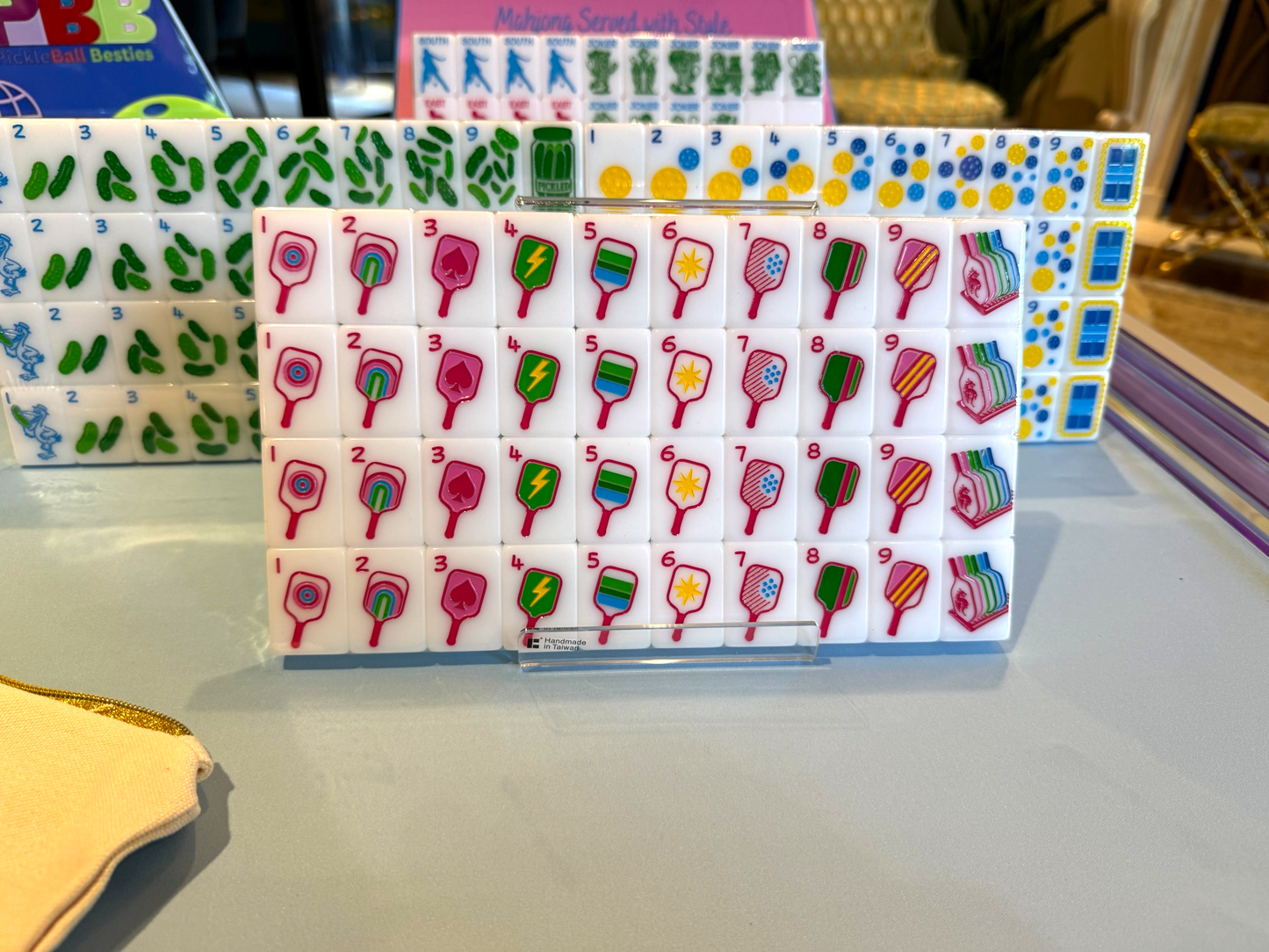 American Pickleball Mahjong Set | vibrant colors