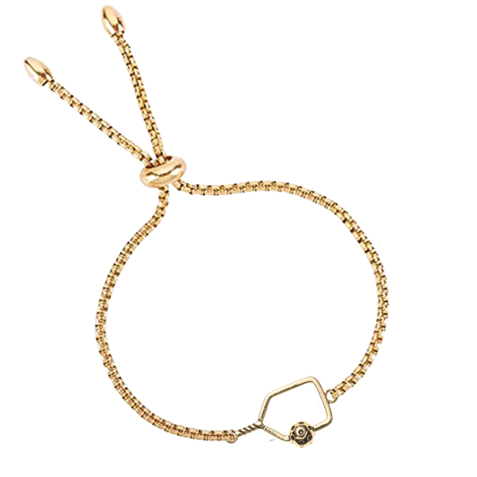 Pickleball Paddle Adjustable Bracelet | gold