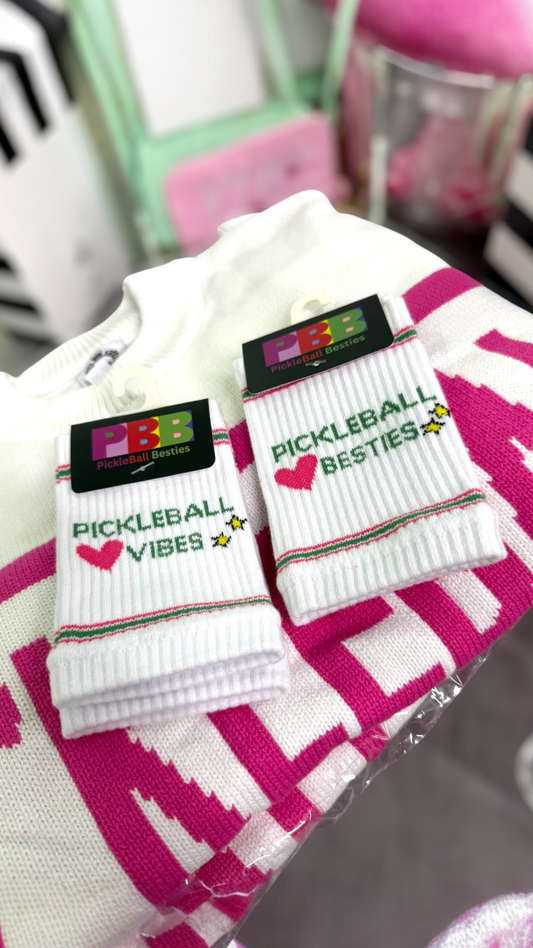 Pickleball Besties Vibes Wristbands | Sweatbands