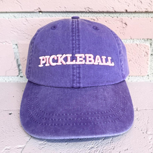 Embroidered PICKLEBALL Hat | purple + pink