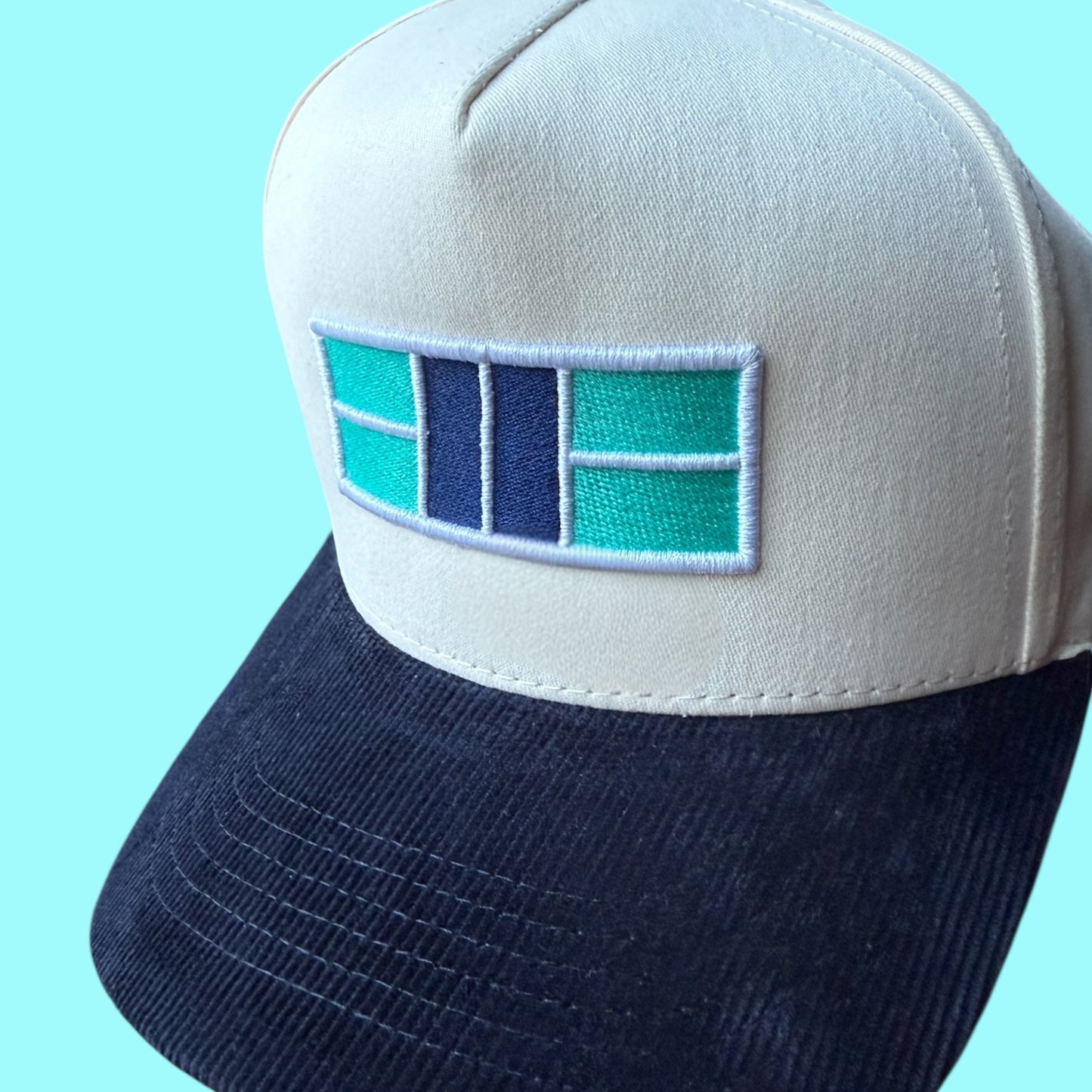 ON COURT Embroidered Pickleball Hat | canvas with navy corduroy lid