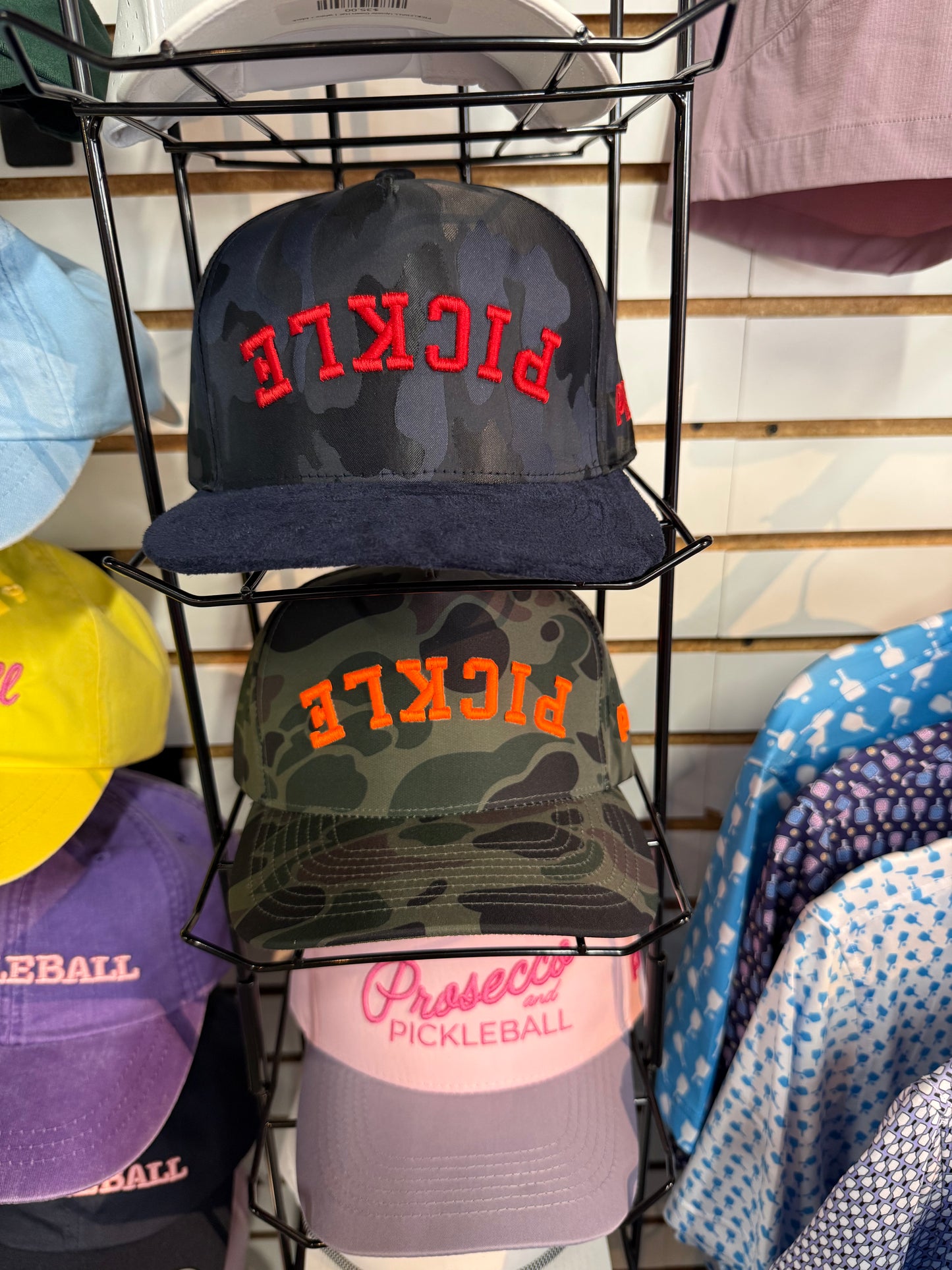 PICKLE Hunter Hat | green camo + orange