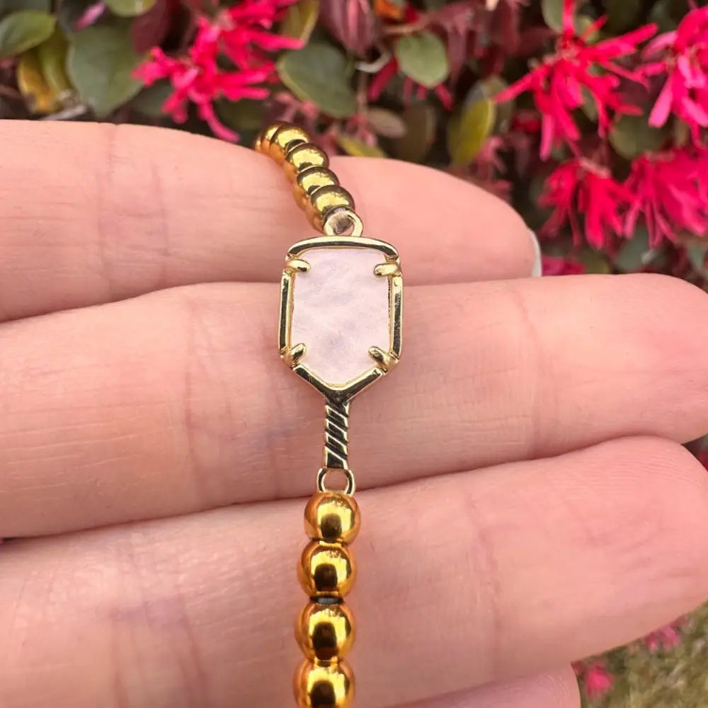 Pickleball Paddle Bangle Bracelet | Gold