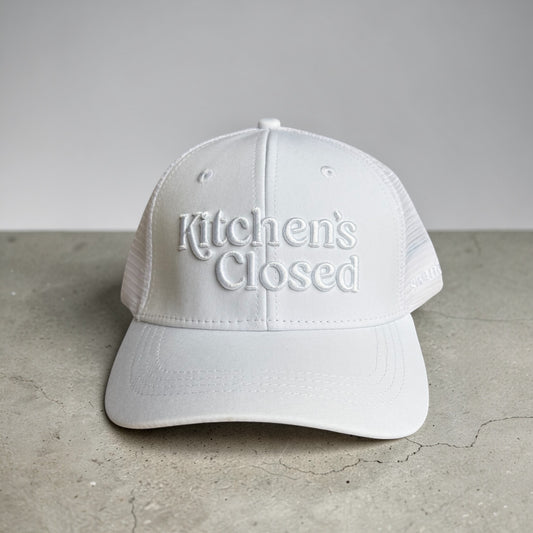 Kitchen's Closed Pickleball Hat | white + white