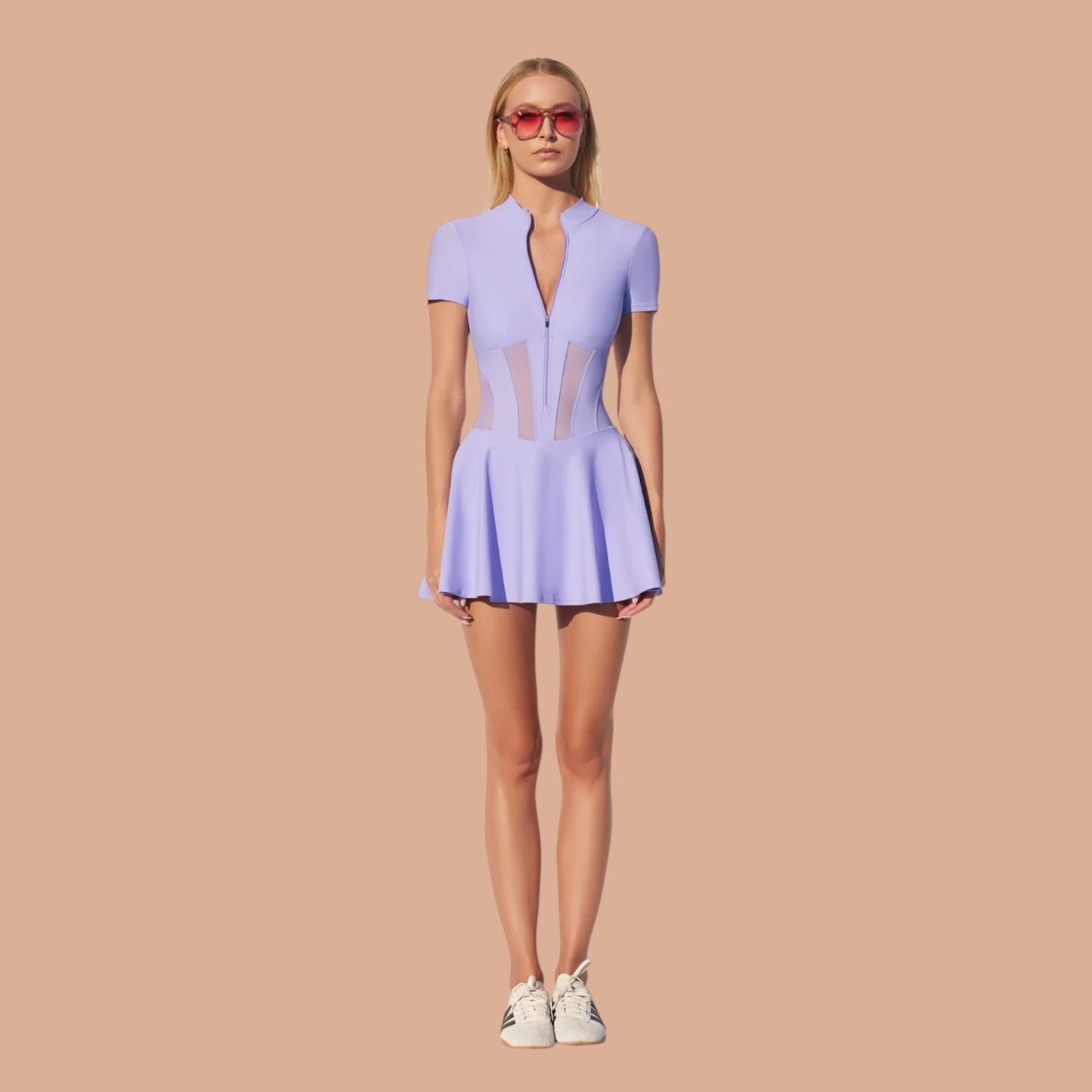 London Low-Zip Corset Dress | lavender