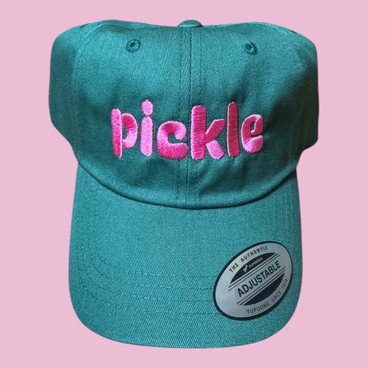 Embroidered Green Hat | pickle in pink