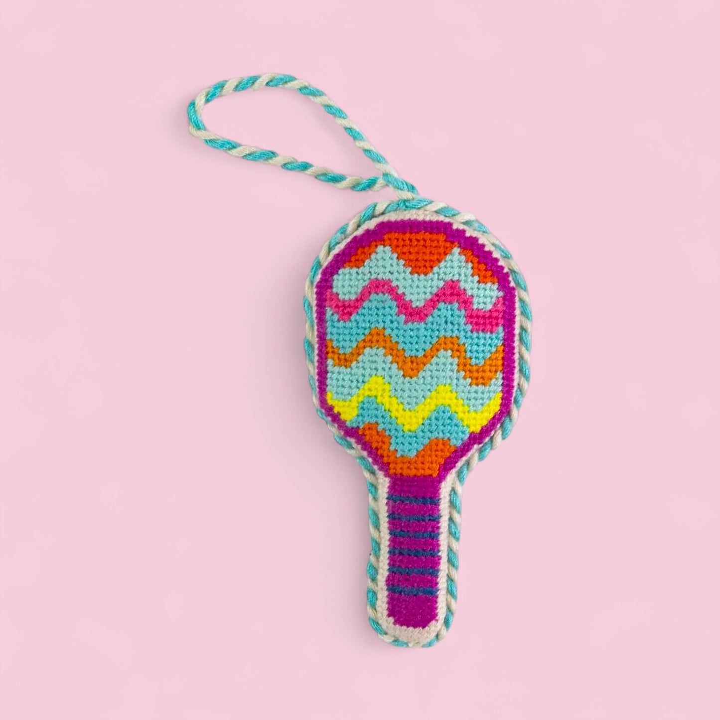 Needlepoint Ornament | pickleball paddle