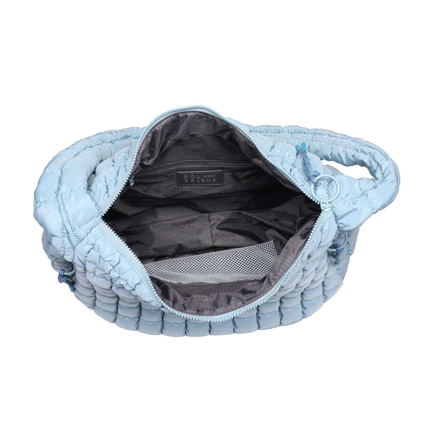 Quilted Puffer Hobo Bag | Sky Blue