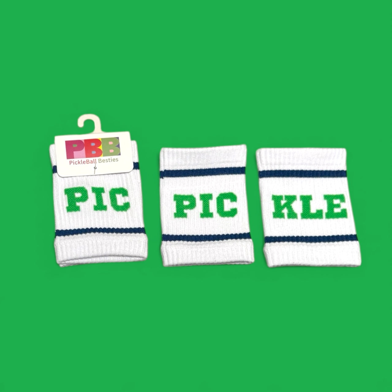 PICKLE Wristbands | white + green + navy