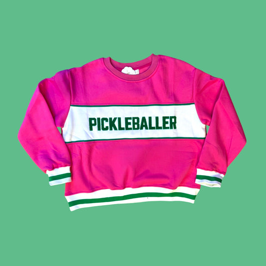 Crew Sweatshirt | Pickleballer | pink + green | IN STORE ONLY