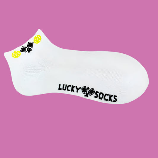Pickleball Lucky Socks | White