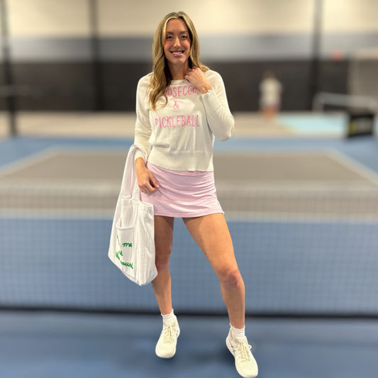 Cotton Crew Sweater | Prosecco & Pickleball